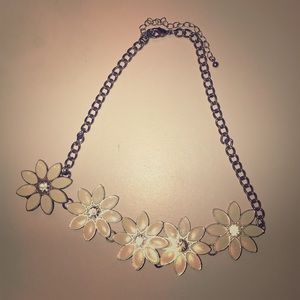 Chunky cream colored flower necklace